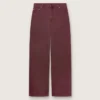 Damenjeans aus burgunderrotem Denim
