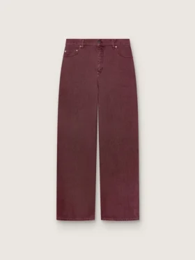 Damenjeans aus burgunderrotem Denim