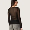 Damenpullover mit Rundhalsausschnitt und schwarzem Blumen-Jacquardmuster