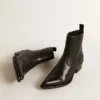 Debbie-Stiefel für Damen aus schwarzem Leder