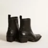 Debbie-Stiefel für Damen aus schwarzem Leder