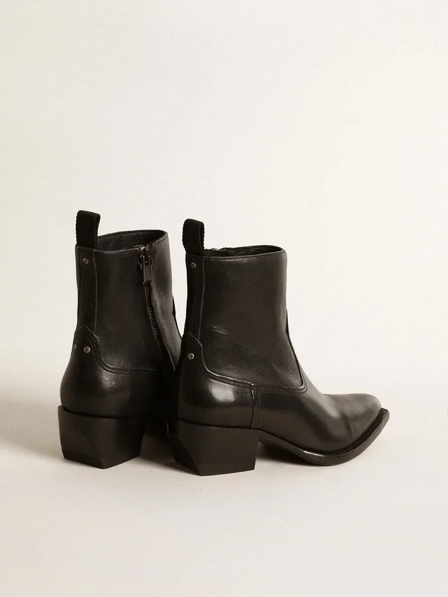 Debbie-Stiefel für Damen aus schwarzem Leder