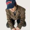 Denimblaue Baseballkappe mit rot-weissem Frottee-«Golden»-Aufnäher