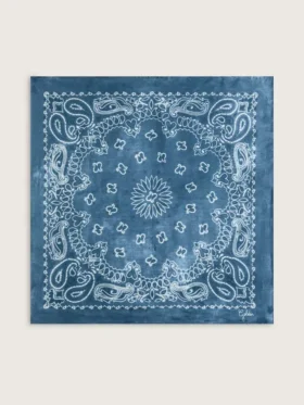 Denimblauer Schal aus der Golden Collection mit Paisley-Muster