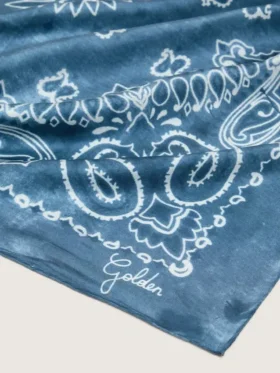 Denimblauer Schal aus der Golden Collection mit Paisley-Muster