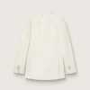 Doppelreihiger Blazer für Damen in gealtertem Weiss