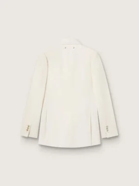 Doppelreihiger Blazer für Damen in gealtertem Weiss