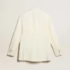Doppelreihiger Blazer für Damen in gealtertem Weiss