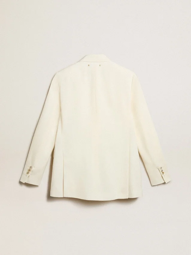 Doppelreihiger Blazer für Damen in gealtertem Weiss