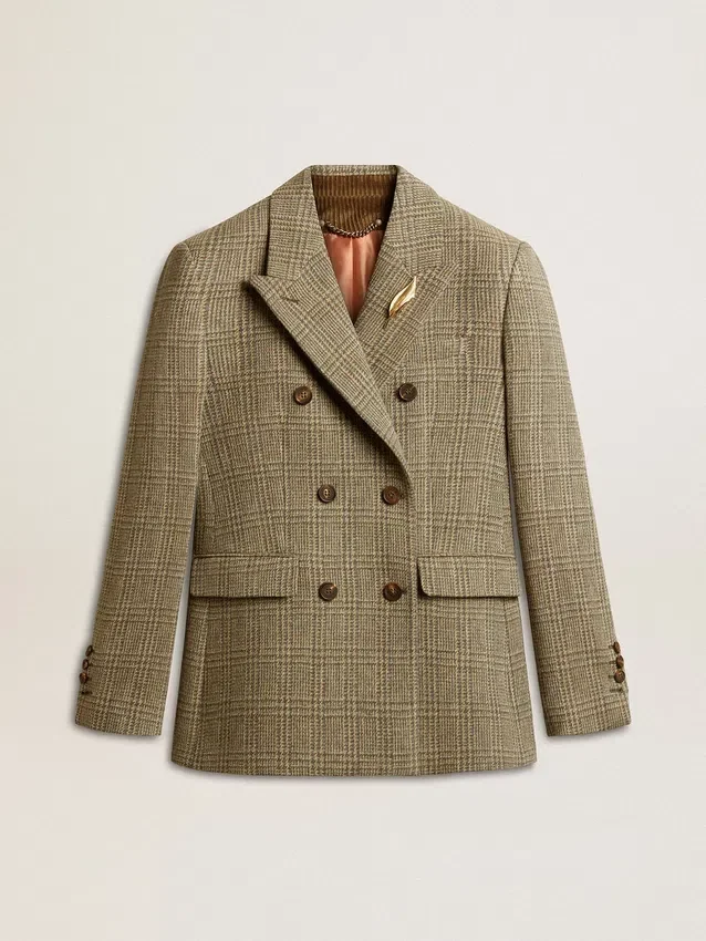 Doppelreihiger Damen-Blazer aus Shetlandwolle