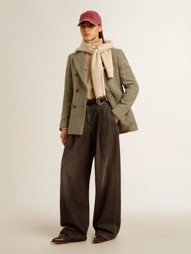 Doppelreihiger Damen-Blazer aus Shetlandwolle
