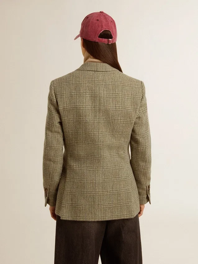 Doppelreihiger Damen-Blazer aus Shetlandwolle