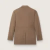 Doppelreihiger Damen-Blazer aus taubengrauer Chevron-Wollmischung
