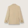 Doppelreihiger Damen-Blazer in Sand mit goldenen Wappenknöpfen