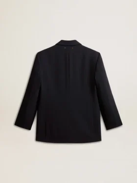 Dunkelblaue Blazerjacke aus Wollmischung für Damen