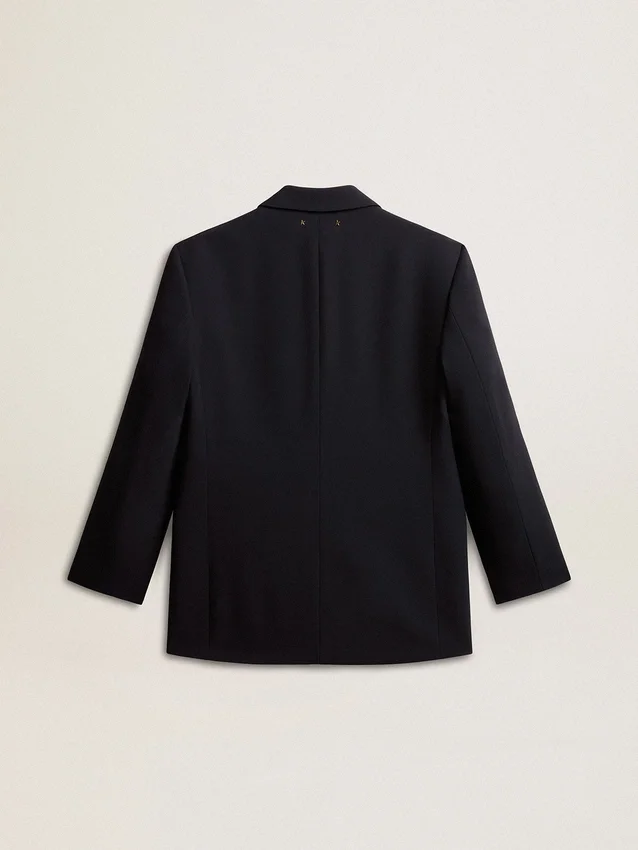 Dunkelblaue Blazerjacke aus Wollmischung für Damen
