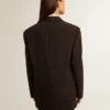 Dunkelblaue Blazerjacke aus Wollmischung für Damen