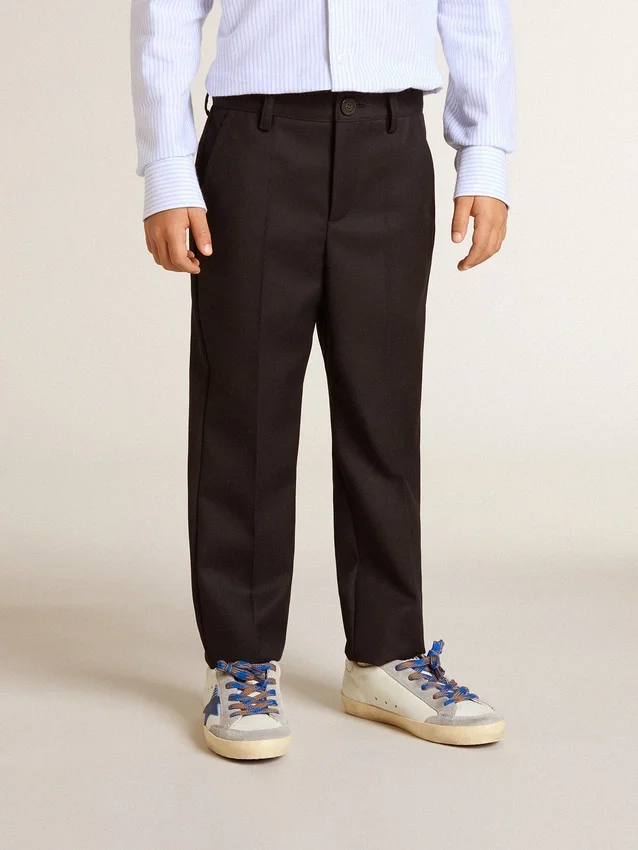 Dunkelblaue Wollhose für Jungen