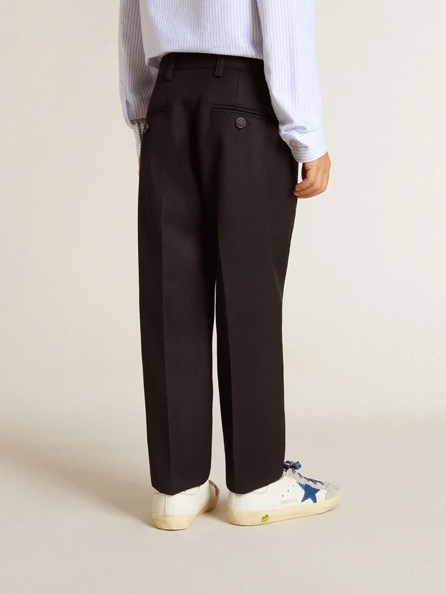 Dunkelblaue Wollhose für Jungen