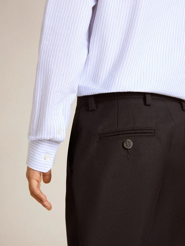 Dunkelblaue Wollhose für Jungen