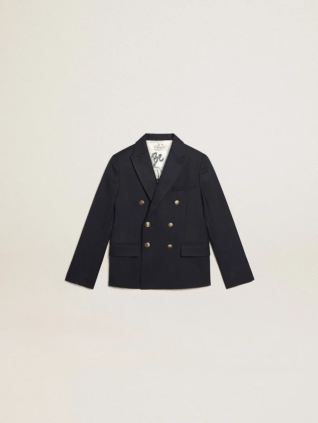 Dunkelblauer Blazer für Jungen mit doppelreihiger Knopfleiste