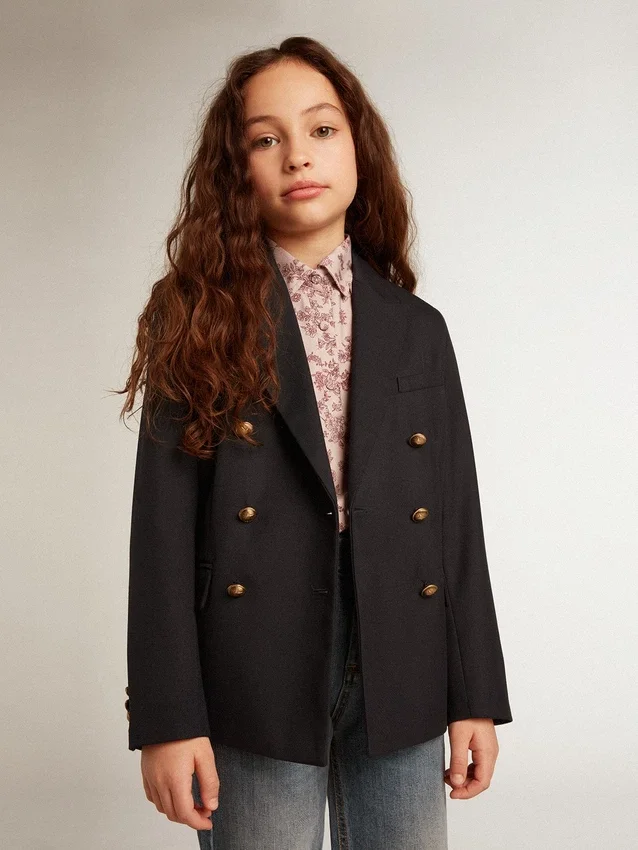 Dunkelblauer Blazer für Jungen mit doppelreihiger Knopfleiste