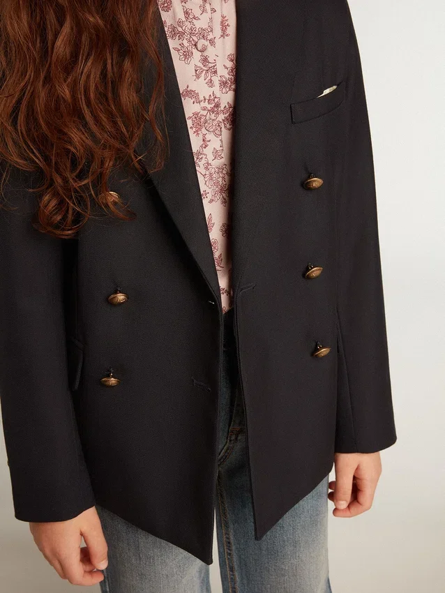 Dunkelblauer Blazer für Jungen mit doppelreihiger Knopfleiste