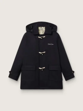 Dunkelblauer Dufflecoat mit Kapuze für Jungen