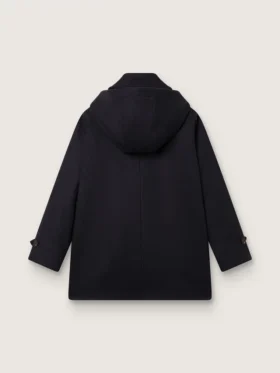 Dunkelblauer Dufflecoat mit Kapuze für Jungen