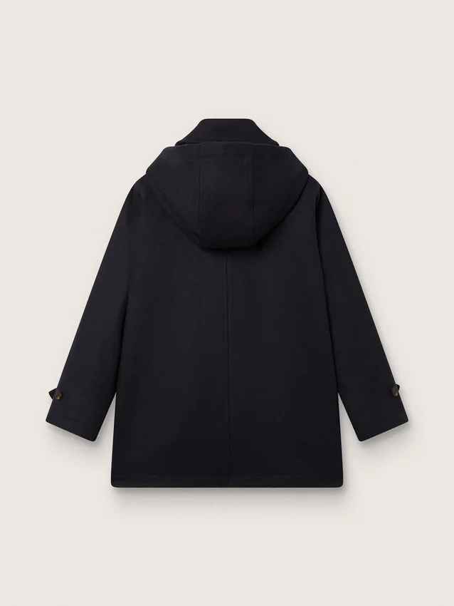 Dunkelblauer Dufflecoat mit Kapuze für Jungen