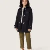 Dunkelblauer Dufflecoat mit Kapuze für Jungen