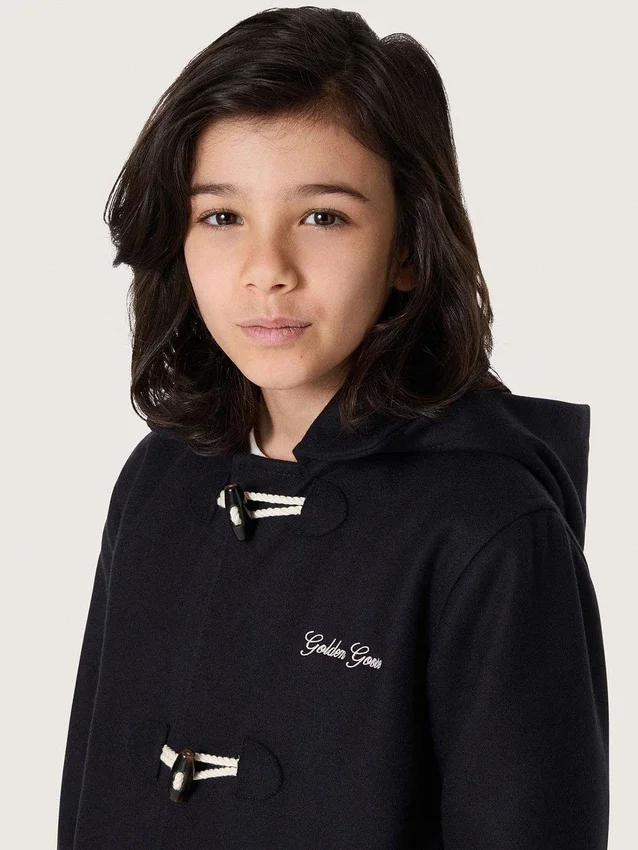 Dunkelblauer Dufflecoat mit Kapuze für Jungen