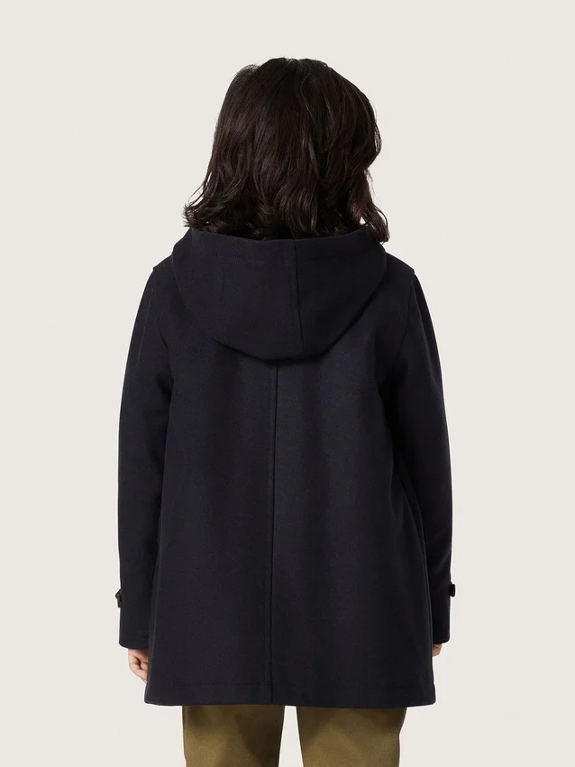 Dunkelblauer Dufflecoat mit Kapuze für Jungen
