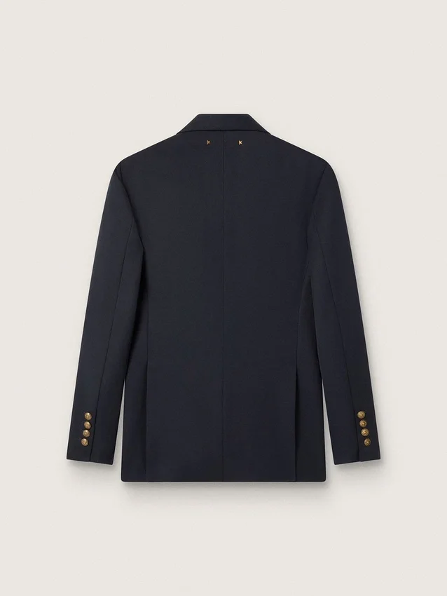 Dunkelblauer Zweireiher-Blazer für Damen