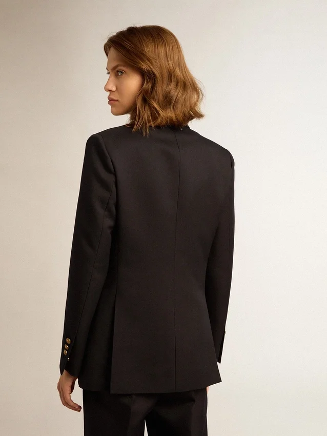 Dunkelblauer Zweireiher-Blazer für Damen