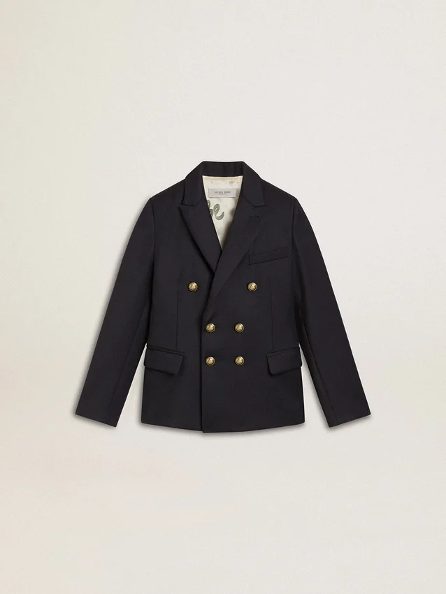 Dunkelblauer Zweireiher-Blazer für Jungen