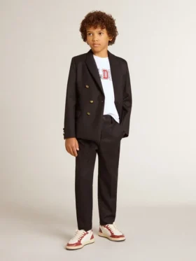 Dunkelblauer Zweireiher-Blazer für Jungen