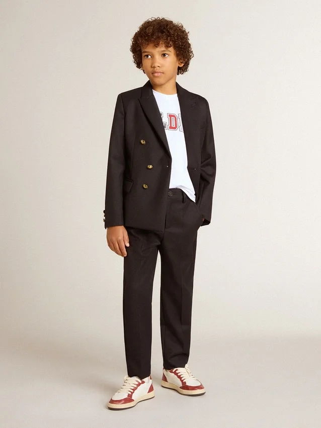 Dunkelblauer Zweireiher-Blazer für Jungen