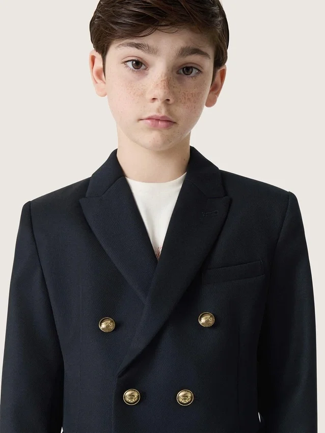 Dunkelblauer Zweireiher-Blazer für Jungen