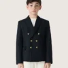 Dunkelblauer Zweireiher-Blazer für Jungen
