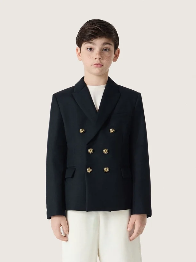 Dunkelblauer Zweireiher-Blazer für Jungen