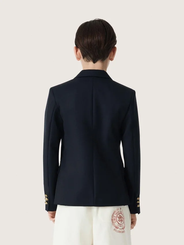 Dunkelblauer Zweireiher-Blazer für Jungen