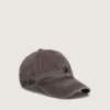 Dunkelbraune Baseballkappe mit Ton-in-Ton gesticktem Stern