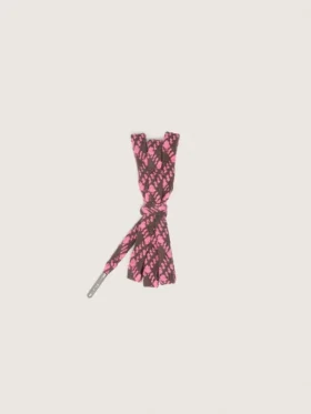 Dunkelbraune und rosa Tartan-Schnürsenkel