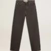 Dunkelgraue Herrenjeans aus Denim mit Twist-Crease-Waschung
