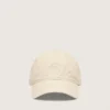 Ecrufarbene Baseballkappe mit Ton-in-Ton gesticktem Stern
