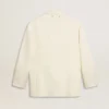Einfädige Oversize-Jacke in Weiss mit Seidenoptik und Stickerei