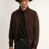 Flightjacke aus der Golden Collection aus dunkelbraunem Wildleder