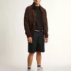Flightjacke aus der Golden Collection aus dunkelbraunem Wildleder