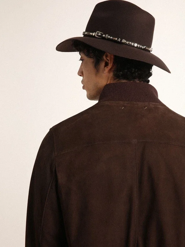 Flightjacke aus der Golden Collection aus dunkelbraunem Wildleder